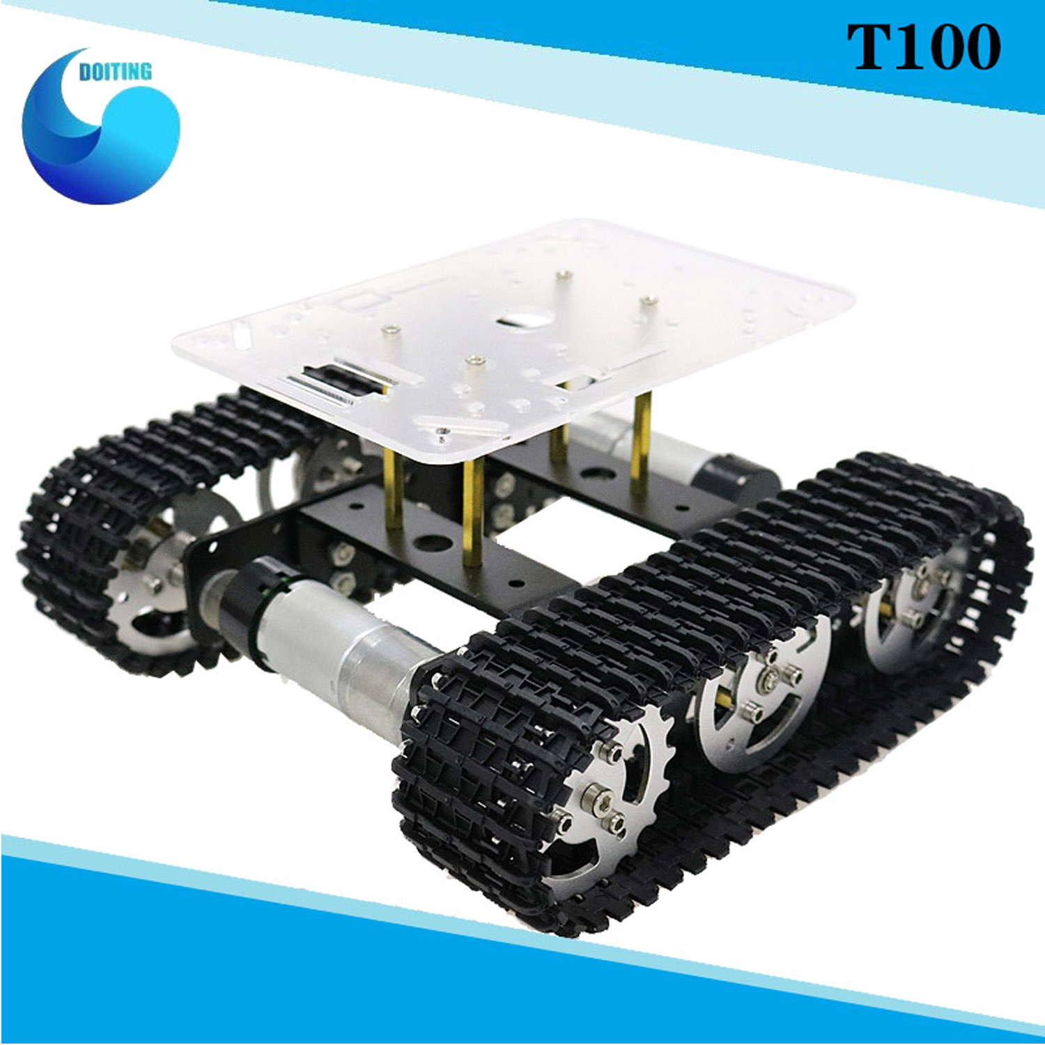 Tracked Robot Chassis - RC المعادن روبوت خزان هيكل السيارة