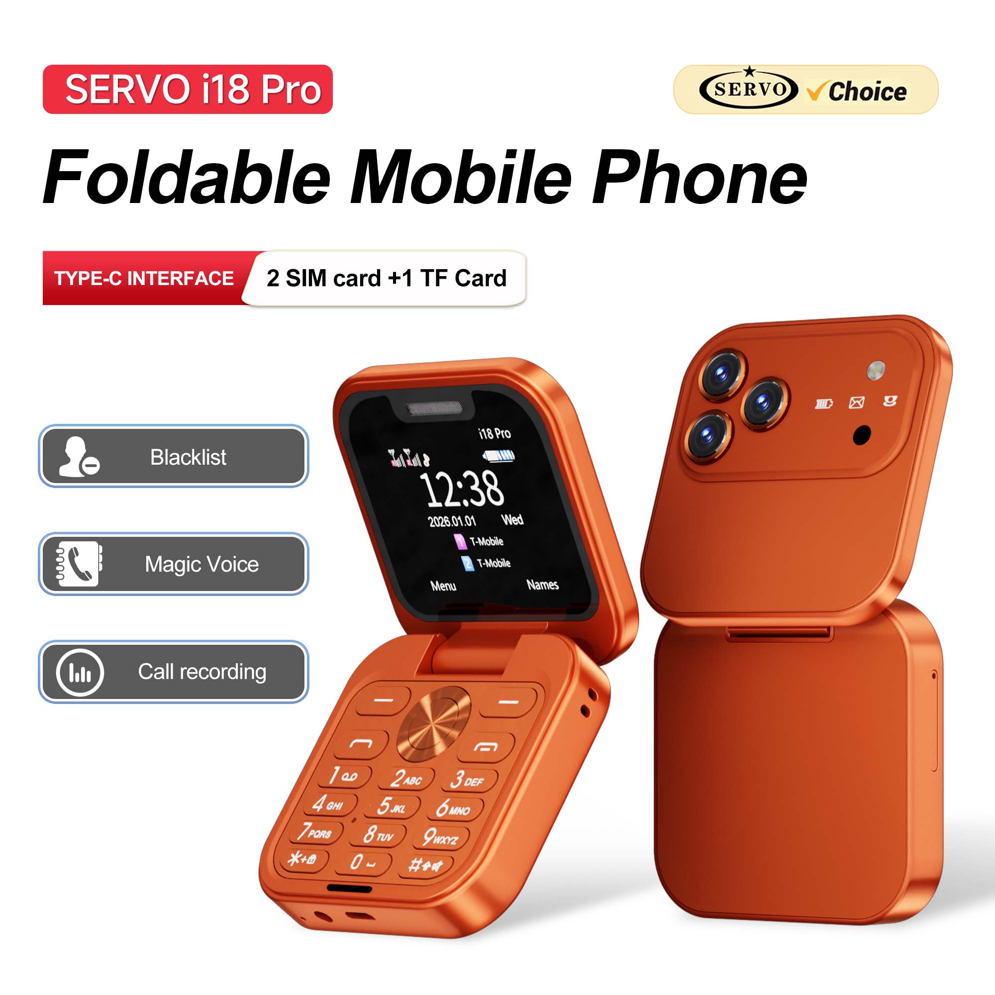 Servo Pan Tilt - هاتف محمول قابل للطي SERVO I18