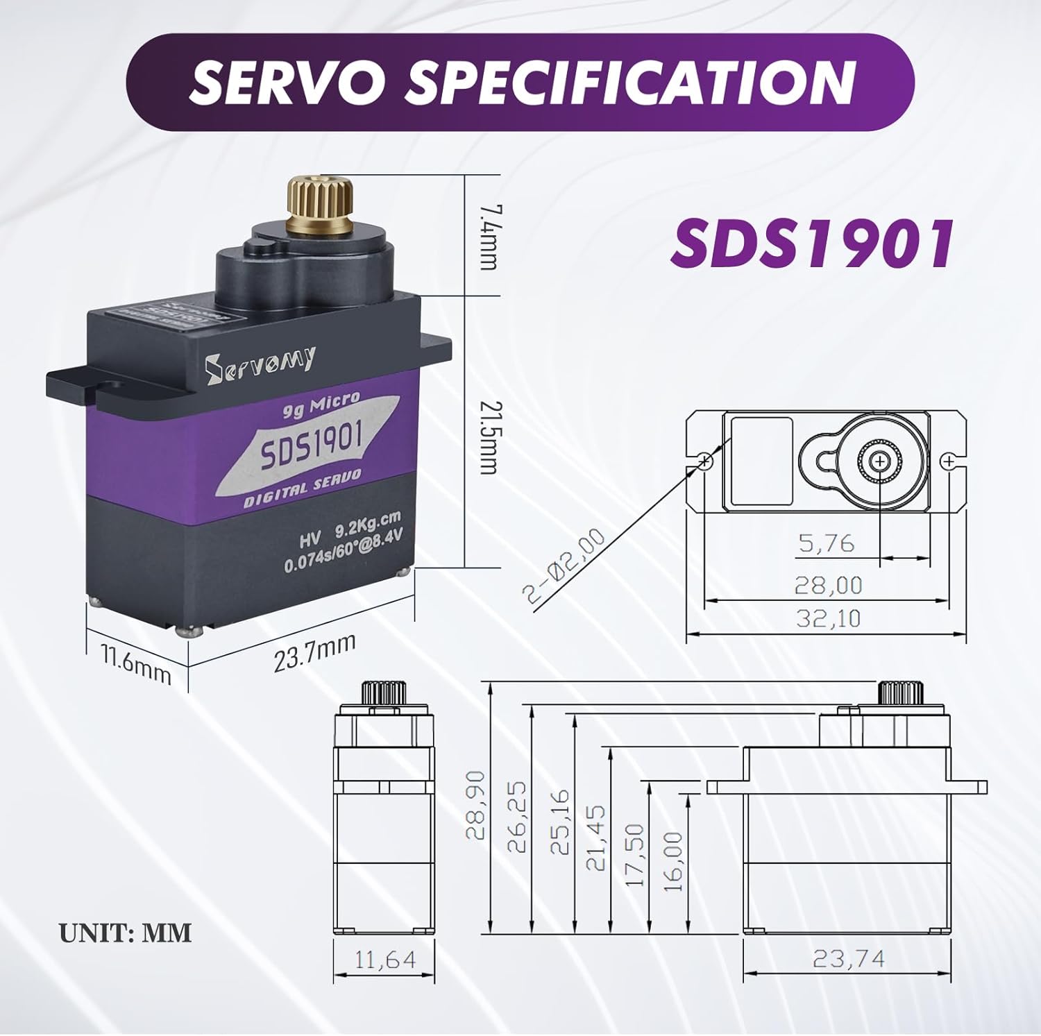 SERVOMY-SDS1901 Digital 9G Mic - مراجعة Sg90 Servo وسعره