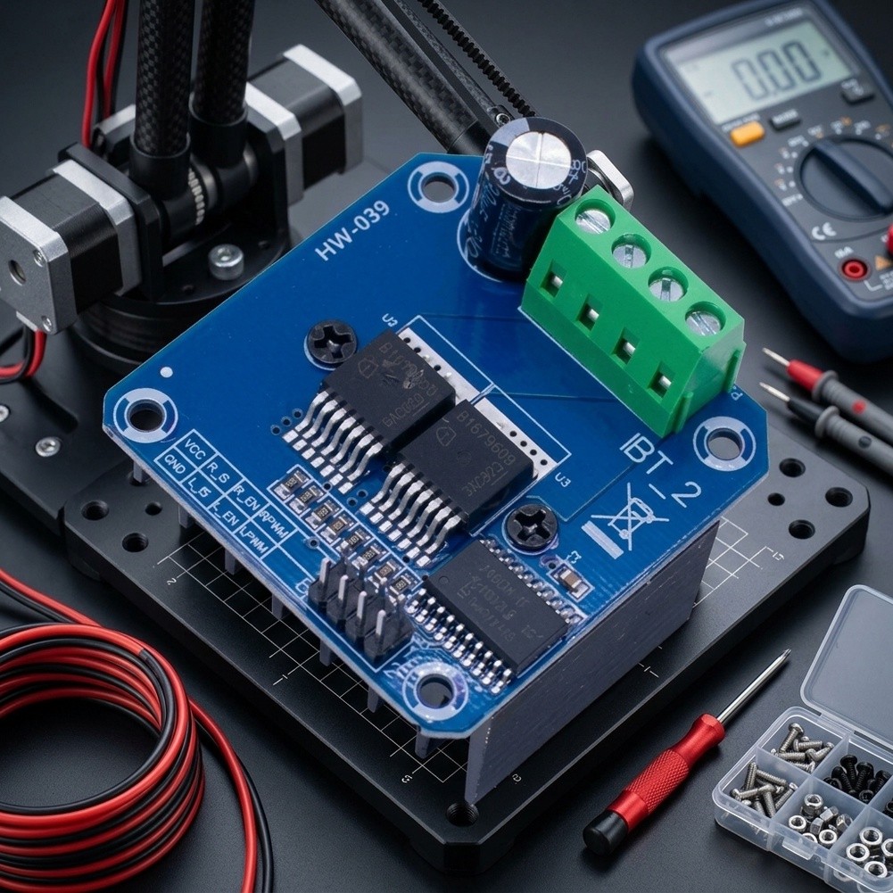 وحدة تحكم محرك مزدوجة BTS7960  - مراجعة Motor Driver Module وسعره