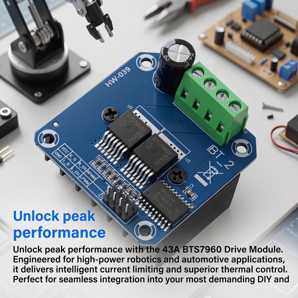وحدة تحكم محرك مزدوجة BTS7960  - مراجعة Motor Driver Module وسعره