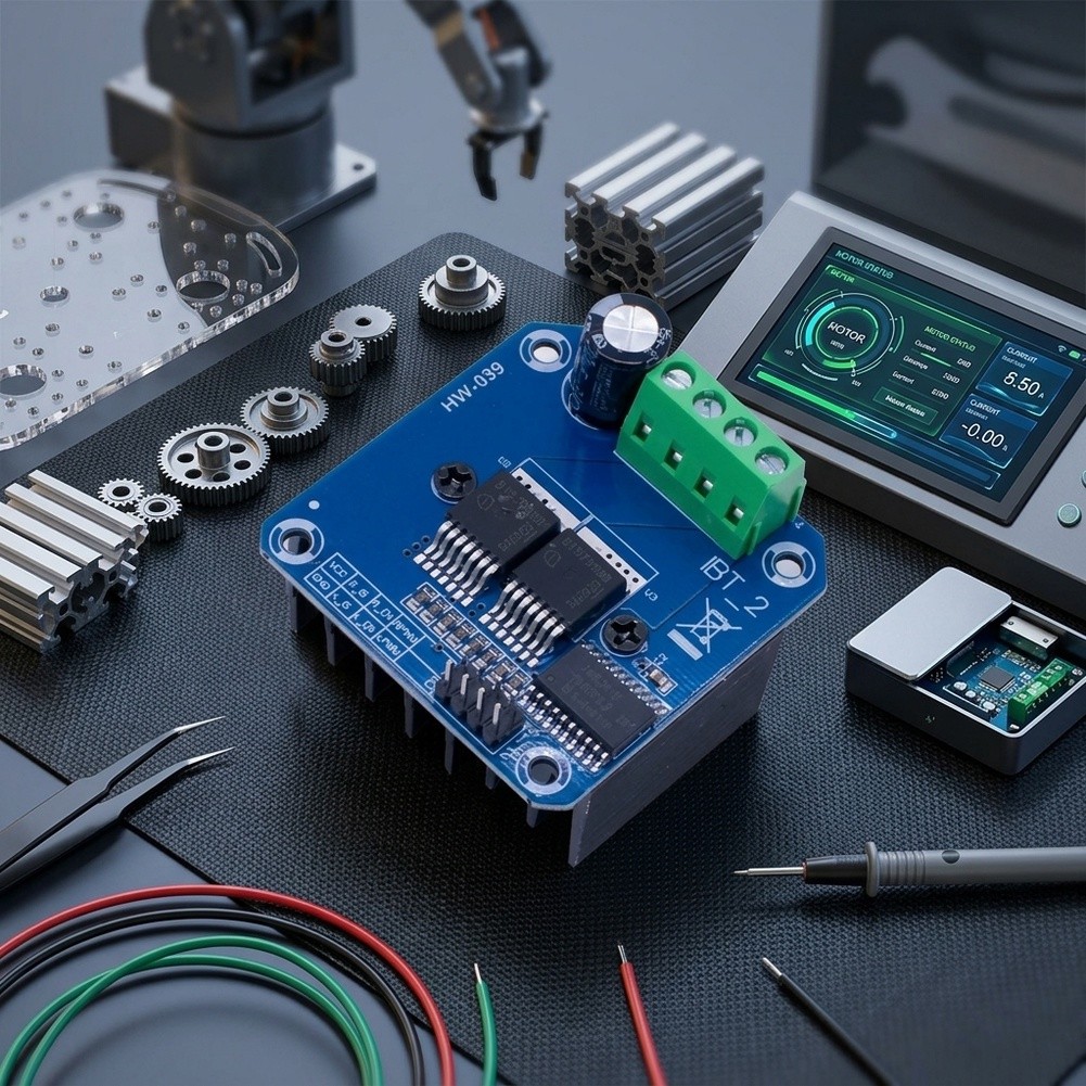 وحدة تحكم محرك مزدوجة BTS7960  - مراجعة Motor Driver Module وسعره